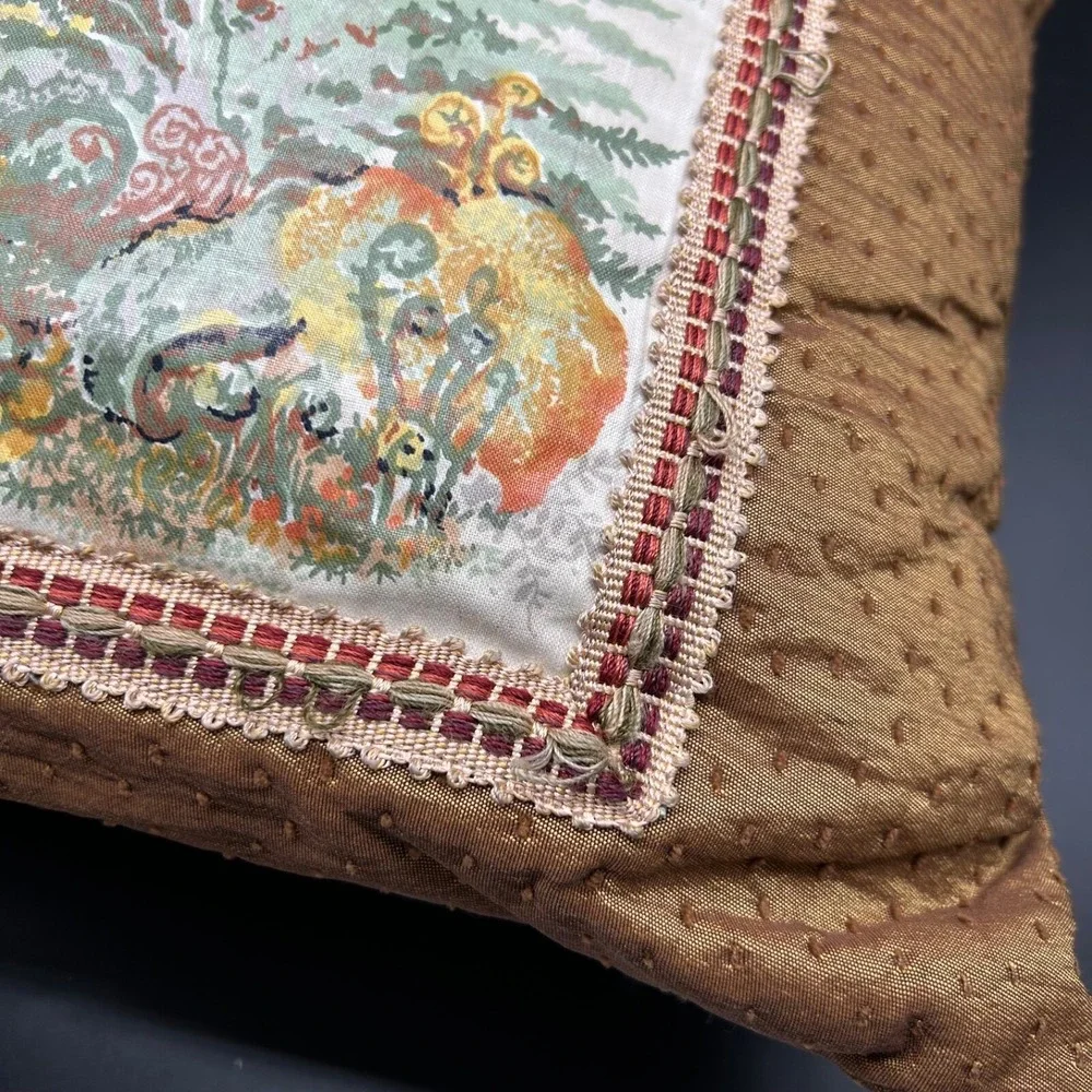 Decorative Pillow Pheasant‎ Quail Applique 16x16